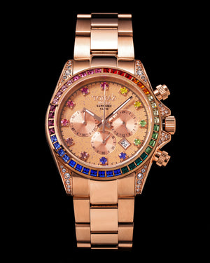 
                  
                    Load image into Gallery viewer, Tomaz Ladies Watch GR02L-D6 (Rosegold) with Rainbow Swarovski (Rosegold Stainless Steel)
                  
                