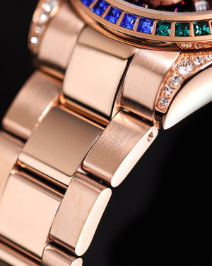 
                  
                    Load image into Gallery viewer, Tomaz Ladies Watch GR02L-D7 (Rosegold/Black) with Rainbow Swarovski (Rosegold Stainless Steel)
                  
                