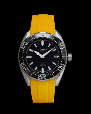 
                  
                    Load image into Gallery viewer, Trident  GR03A-D10 (Silver/Black) Yellow Silicone Strap
                  
                