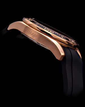 
                  
                    Load image into Gallery viewer, Trident  GR03A-D3 (Rosegold/Black) Black Silicone Strap
                  
                