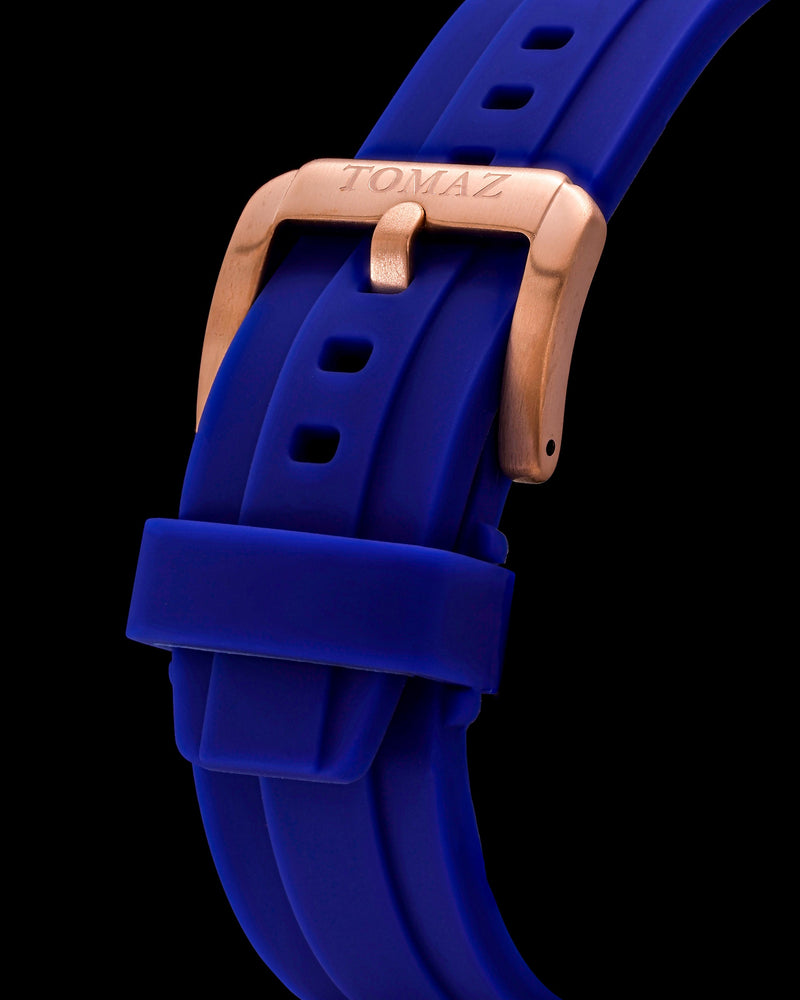 
                  
                    Load image into Gallery viewer, Trident GR03A-D7 (Rosegold/Blue) Blue Silicone Strap
                  
                