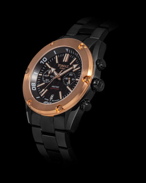 
                  
                    Load image into Gallery viewer, Hector GR04B-D14 Gun Metal (Black Rosegold) Full Black Stainless Steel
                  
                