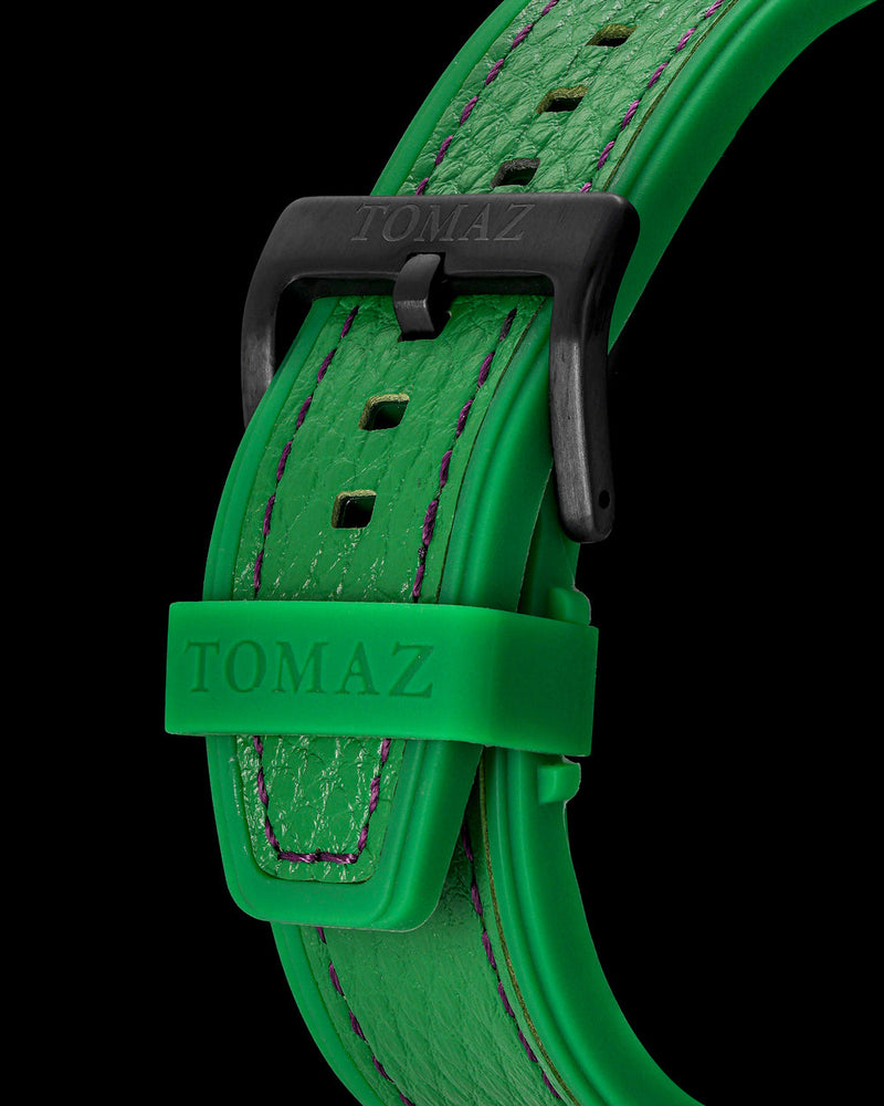 
                  
                    Load image into Gallery viewer, Marvel Hulk TQ023F-D1 (Black/Rosegold) with Green Crystal (Green Leather with Silicone Strap)
                  
                