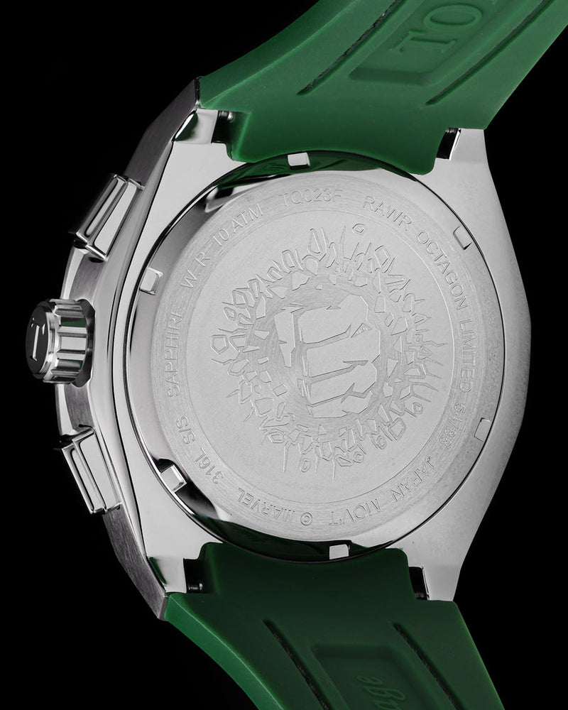 
                  
                    Load image into Gallery viewer, Marvel Hulk TQ023F-D3 (Silver/Green) with Green Crystal (Green Leather with Silicone Strap)
                  
                