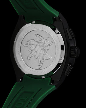 
                  
                    Load image into Gallery viewer, Marvel Loki TQ023E-D1 (Black/Green) with White Black Crystal (Green Leather with Silicone Strap)
                  
                