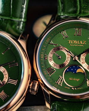 
                  
                    Load image into Gallery viewer, Tomaz Ladies Watch TQ003L-D8 (Rosegold/Green) Green Bamboo Leather Strap
                  
                