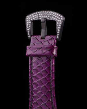 
                  
                    Load image into Gallery viewer, Tomaz Men&amp;#39;s Watch TQ012A-D7 (Silver/Purple/Green) with Swarovski (Purple Salmon Strap)
                  
                