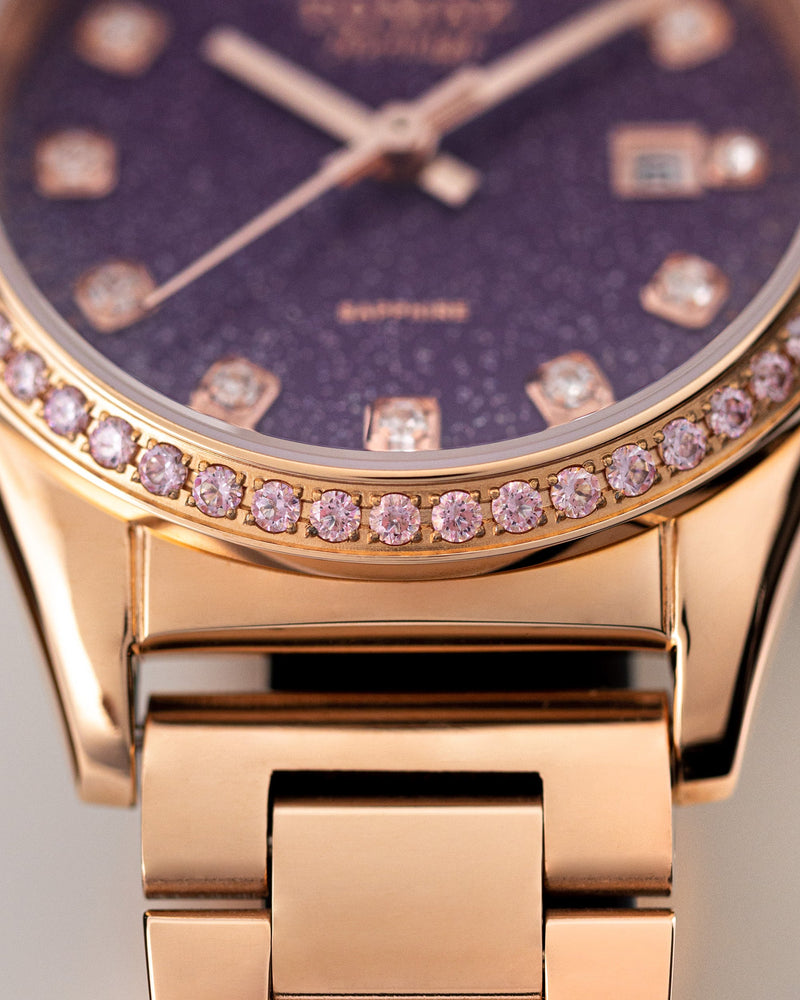 
                  
                    Load image into Gallery viewer, Tomaz Ladies Watch TQ017L-D24 Stardust (Rosegold/Purple) with Purple Swarovski (Rosegold Stainless Steel)
                  
                