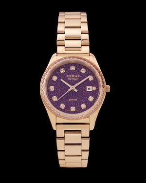 
                  
                    Load image into Gallery viewer, Tomaz Ladies Watch TQ017L-D24 Stardust (Rosegold/Purple) with Purple Swarovski (Rosegold Stainless Steel)
                  
                