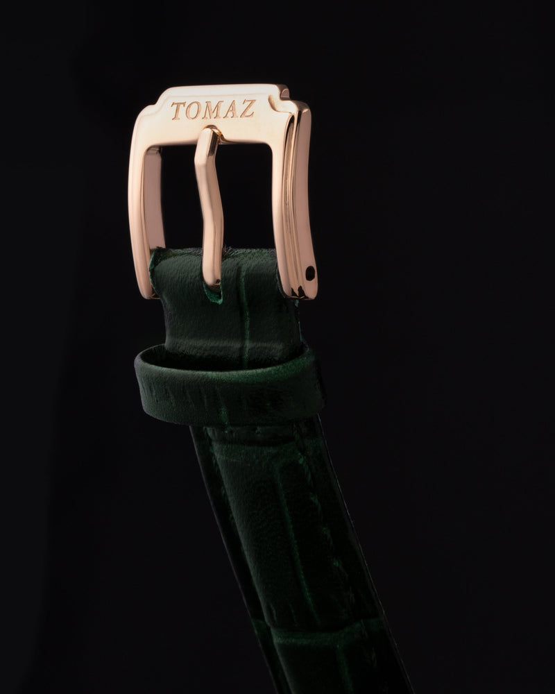 
                  
                    Load image into Gallery viewer, Tomaz Ladies Watch TQ017L-D36 (Rose Gold/Green) with Green Swarovski (Green Bamboo Leather Strap)
                  
                