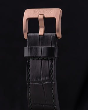 
                  
                    Load image into Gallery viewer, Jezper TQ021A-D6 (Coffee/Green) Black Bamboo Leather Strap
                  
                