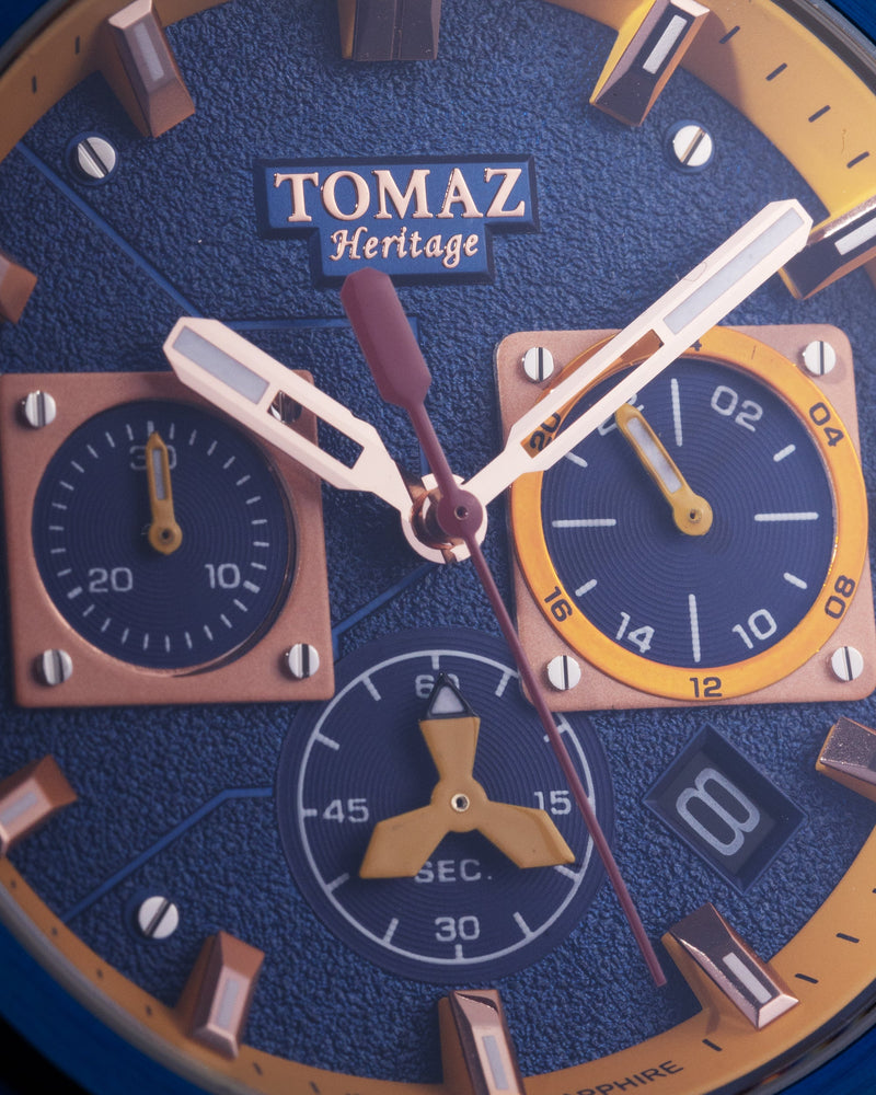 
                  
                    Load image into Gallery viewer, Jezper TQ021A-D8 (Blue/Yellow) Yellow Salmon Leather Strap
                  
                