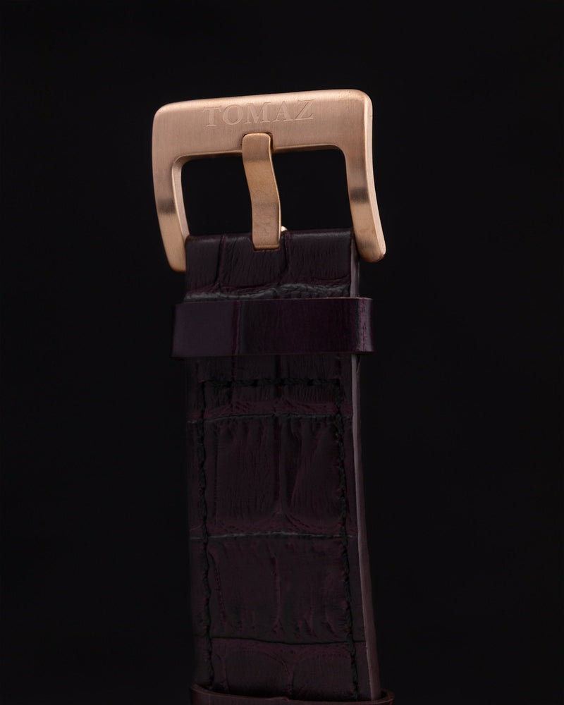 
                  
                    Load image into Gallery viewer, Jezper TQ021B-D12 (Rosegold) with Rainbow Swarovski (Purple Bamboo Leather Strap)
                  
                