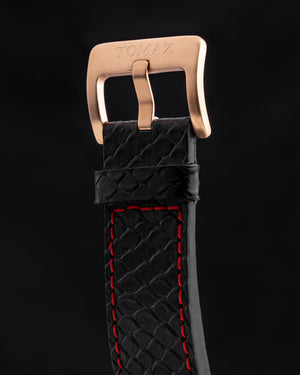 
                  
                    Load image into Gallery viewer, Jezper TQ021B-D5 (Rosegold) with Black Swarovski (Black Salmon Leather Strap)
                  
                