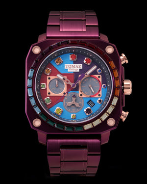 
                  
                    Load image into Gallery viewer, Jezper TQ021C-D1 (Purple) with Rainbow Swarovski (Purple Stainless Steel)
                  
                