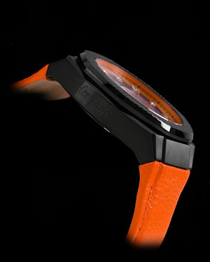 
                  
                    Load image into Gallery viewer, Hexagon TQ023A-D2 (Black/Orange) Orange Leather Strap
                  
                