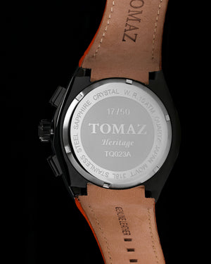 
                  
                    Load image into Gallery viewer, Hexagon TQ023A-D2 (Black/Orange) Orange Leather Strap
                  
                