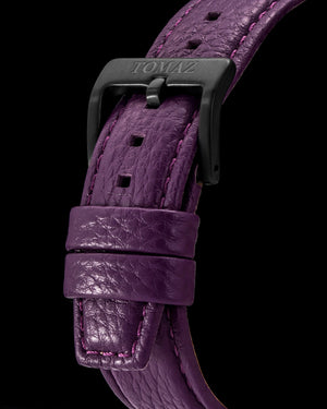 
                  
                    Load image into Gallery viewer, Hexagon TQ023B-D7 (Black/Purple) with Green Purple Swarovski Crystal (Purple Leather Strap)
                  
                