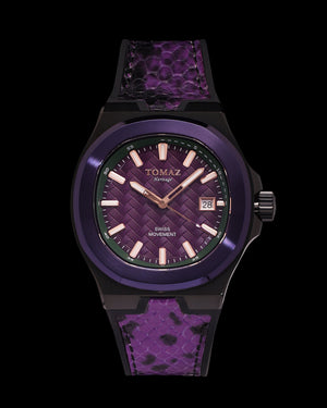 
                  
                    Load image into Gallery viewer, Tomaz Men&amp;#39;s Watch TQ029M-D11 (Black/Purple) Purple Silicon Strap
                  
                