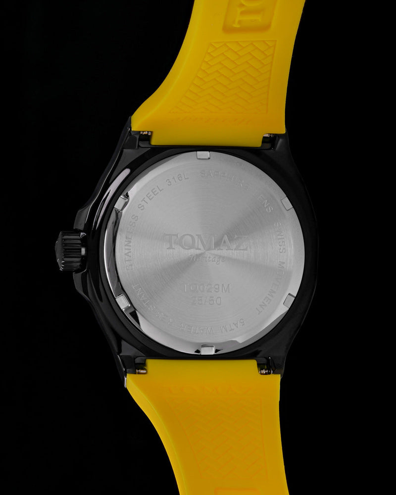 
                  
                    Load image into Gallery viewer, Tomaz Men&amp;#39;s Watch TQ029M-D3 (Black/Yellow) Yellow Silicone Strap
                  
                