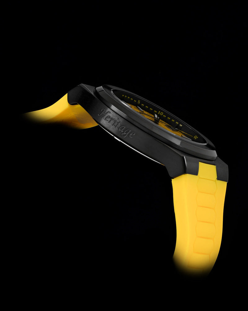 
                  
                    Load image into Gallery viewer, Tomaz Men&amp;#39;s Watch TQ029M-D3 (Black/Yellow) Yellow Silicone Strap
                  
                