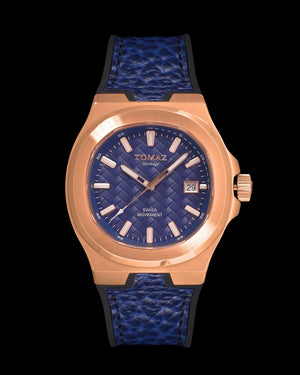 
                  
                    Load image into Gallery viewer, Tomaz Men&amp;#39;s Watch TQ029M-D4 (Rosegold/Blue) Blue Silicone Strap
                  
                