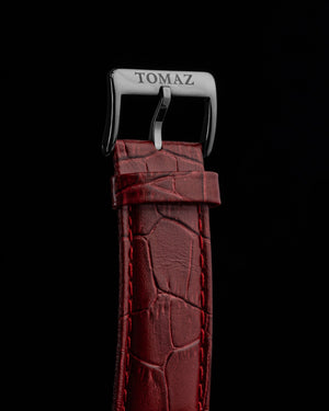 
                  
                    Load image into Gallery viewer, Double Wings  Automatic TW001-D3 (Black/Red) with Red Swarovski (Red Bamboo Leather Strap)
                  
                