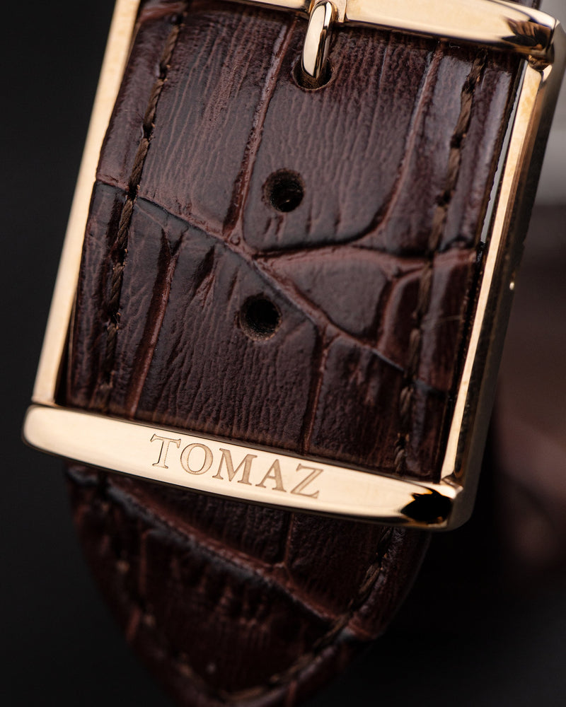 
                  
                    Load image into Gallery viewer, Tomaz Men&amp;#39;s Watch TW003-D1 (Rosegold/White) Coffee Leather Strap
                  
                