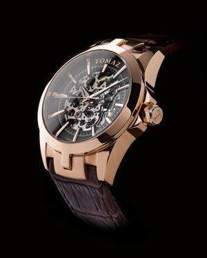 
                  
                    Load image into Gallery viewer, Tomaz Men&amp;#39;s Watch TW003-D2 (Rosegold/Black) Coffee Leather Strap
                  
                