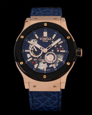 
                  
                    Load image into Gallery viewer, Tomaz Men&amp;#39;s Watch TW014-D10 (Rosegold/Black) Blue Leather Strap
                  
                