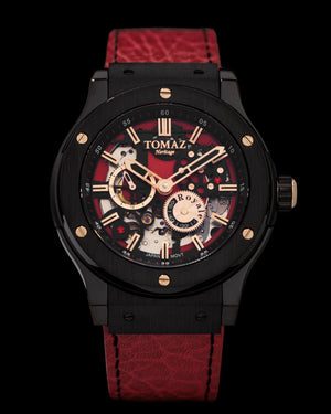 
                  
                    Load image into Gallery viewer, Tomaz Men&amp;#39;s Watch TW014-D8 (Black/Red) Red Leather Strap
                  
                