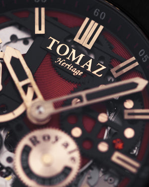 
                  
                    Load image into Gallery viewer, Tomaz Men&amp;#39;s Watch TW014-D8 (Black/Red) Red Leather Strap
                  
                