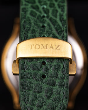 
                  
                    Load image into Gallery viewer, Tomaz Men&amp;#39;s Watch TW014-D9 (Gold/Black) Green Leather Strap
                  
                