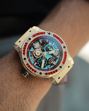 
                  
                    Load image into Gallery viewer, Royale TW014A-D1 (Gold) with Red Swarovski (Red Salmon Leather Strap)
                  
                