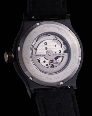 
                  
                    Load image into Gallery viewer, Royale TW014B-D2 (Matte Black) with Rainbow Swarovski (Black Salmon Leather Strap)
                  
                