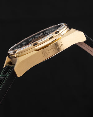 
                  
                    Load image into Gallery viewer, RAWR III TW024E-D8 (Gold/Black) with White Swarovski (Green Bamboo Leather Strap)
                  
                