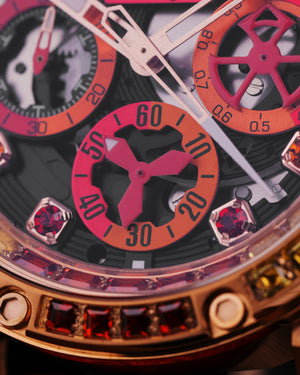 
                  
                    Load image into Gallery viewer, RAWR III TW024F-D13 (Rosegold) with Red Orange Swarovski (Red Leather Strap)
                  
                