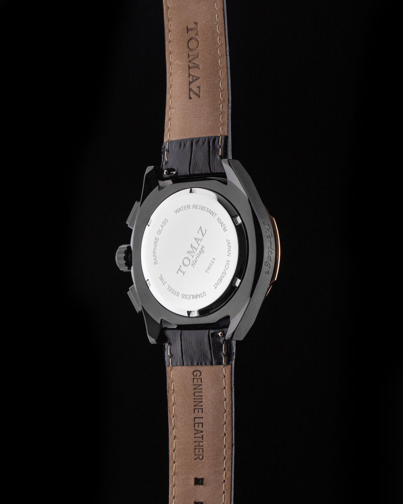 
                  
                    Load image into Gallery viewer, RAWR III TW024F-D3 (Black/Rosegold) Black Bamboo Leather Strap
                  
                