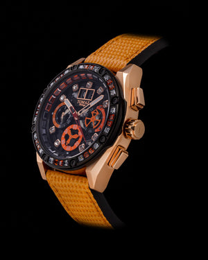 
                  
                    Load image into Gallery viewer, RAWR III TW024F-D4 (Gold/Black) with White Orange Swarovski (Orange Leather Strap)
                  
                