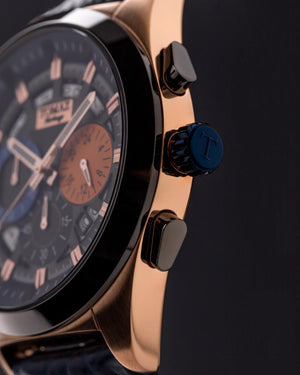 
                  
                    Load image into Gallery viewer, Romeo XXV TW025-D11 (Rosegold/Black) Blue Stitching Red Leather Strap
                  
                