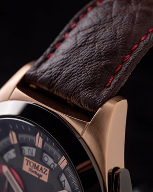 
                  
                    Load image into Gallery viewer, Romeo XXV TW025-D12 (Rosegold/Black) Coffee Leather Strap
                  
                