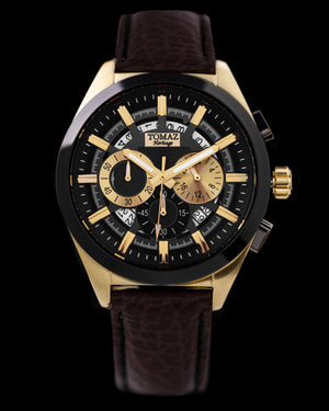 
                  
                    Load image into Gallery viewer, Romeo XXV TW025-D15 (Gold/Black) Coffee Leather Strao
                  
                