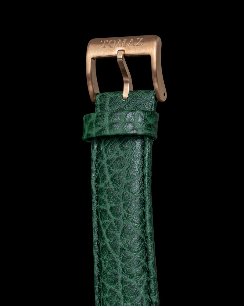 
                  
                    Load image into Gallery viewer, Romeo TW025A-D3 (Rosegold/Green) with Green Swarovski (Green Leather Strap)
                  
                