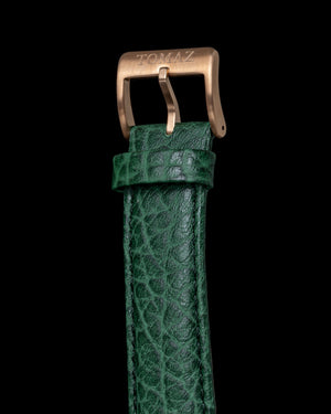 
                  
                    Load image into Gallery viewer, Romeo TW025A-D3 (Rosegold/Green) with Green Swarovski (Green Leather Strap)
                  
                