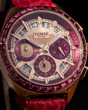 
                  
                    Load image into Gallery viewer, Juliet TW025L-D10 (Rosegold/Pink) with Pink Swarovski (Pink Leather Strap)
                  
                