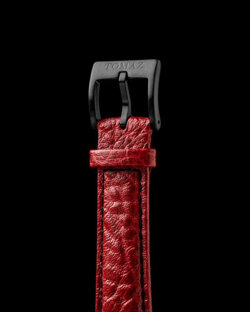 
                  
                    Load image into Gallery viewer, Juliet TW025L-D1 (Black/Red) with Red Swarovski (Red Leather Strap)
                  
                