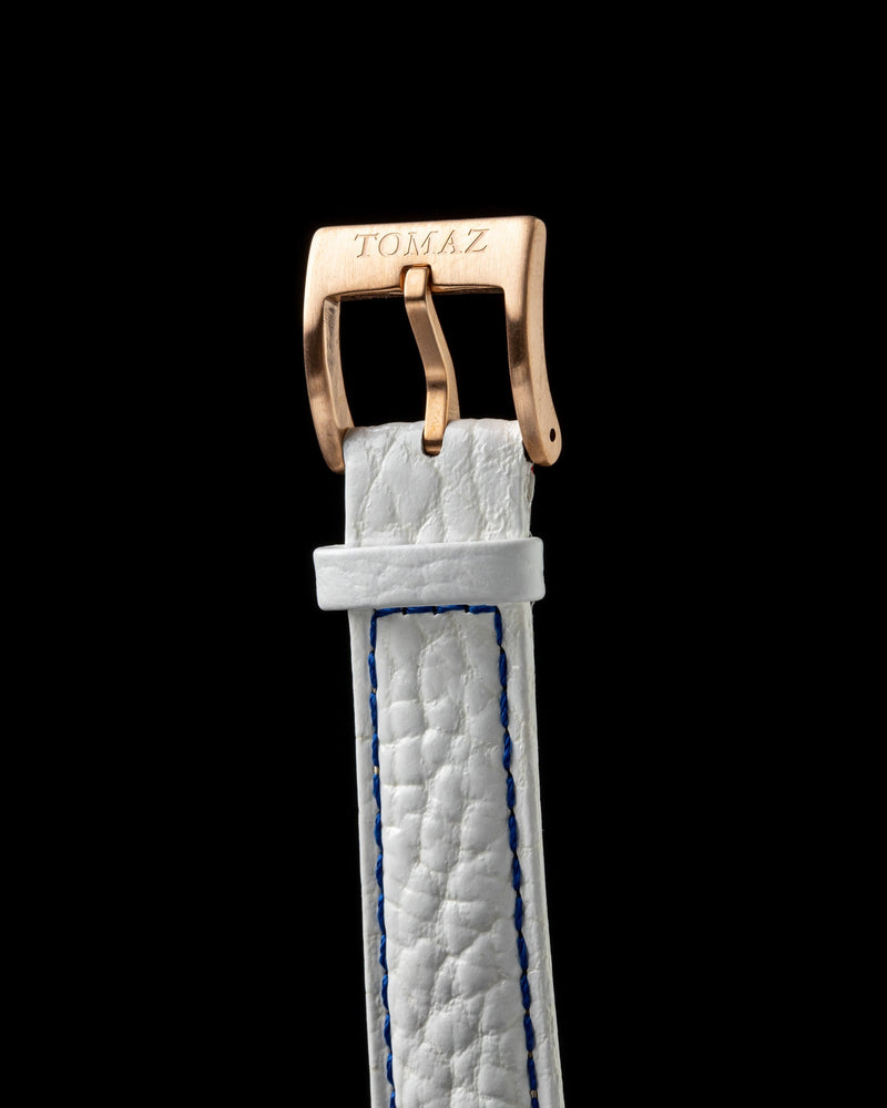 
                  
                    Load image into Gallery viewer, Juliet TW025L-D4 (Rosegold/White) with White Swarovski (White Leather Strap)
                  
                