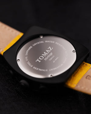 
                  
                    Load image into Gallery viewer, Xavier TW026-D6C (Black) Yellow Leather Strap
                  
                