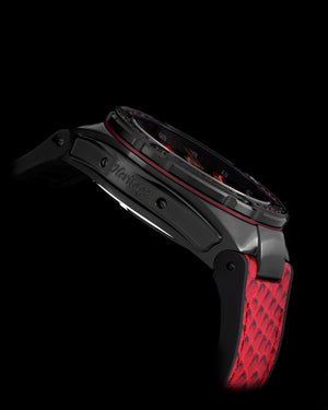 
                  
                    Load image into Gallery viewer, Royale XL TW027S-D13 (Black) with Swarovski (Red Leather with Rubber Strap)
                  
                