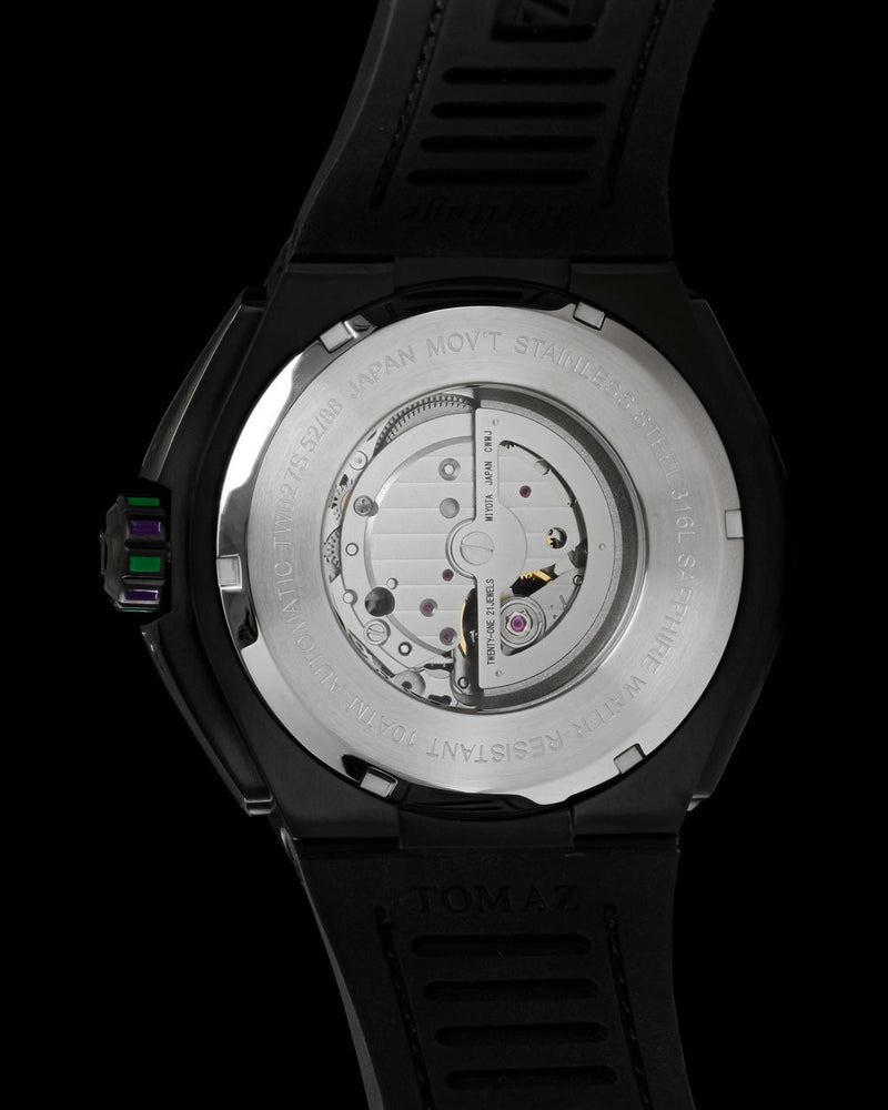 
                  
                    Load image into Gallery viewer, Royale XL TW027S-D15 (Black) with Swarovski (Purple Black Leather with Rubber Strap)
                  
                